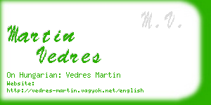 martin vedres business card